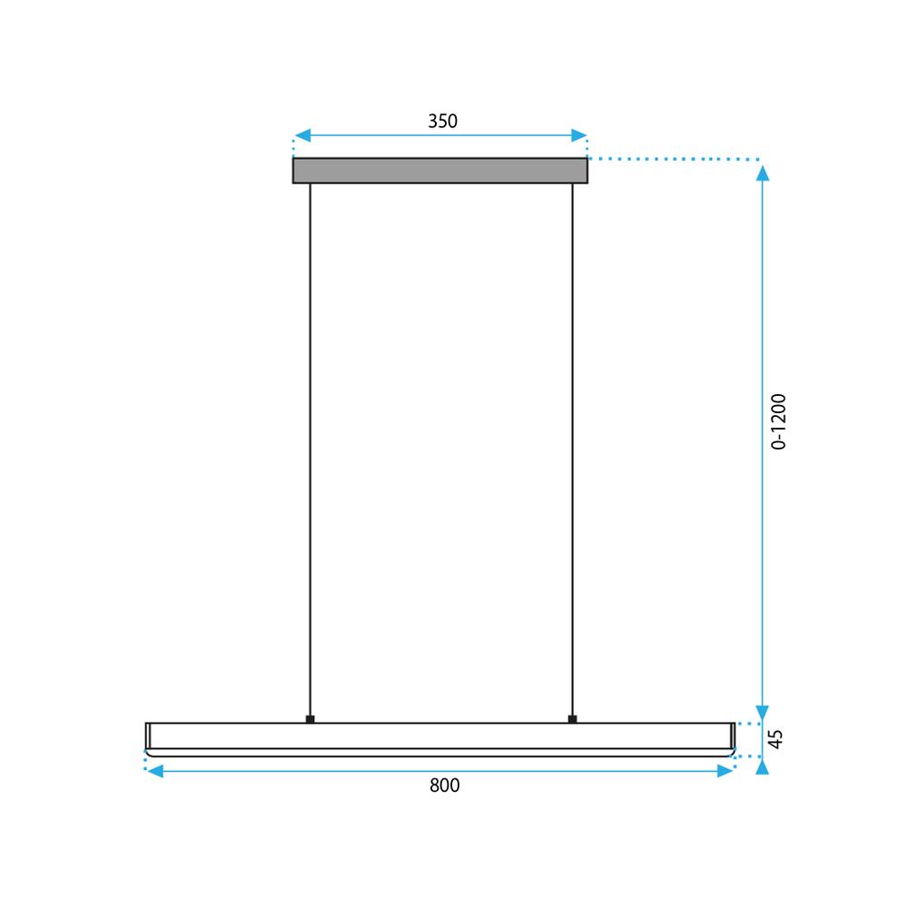 Lampe LED Led APP1447-CP BLACK 80cm