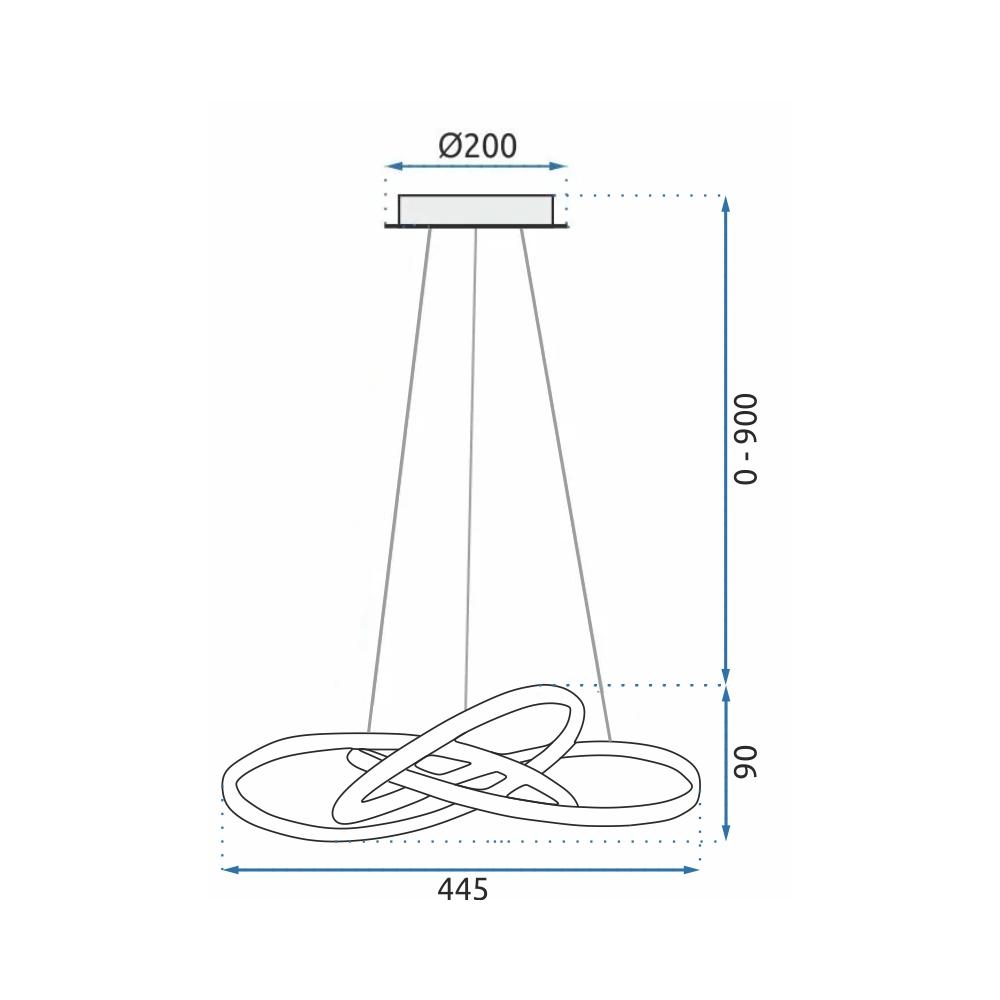Deckenlampe Rind modern LED+Fernbedienung APP395-CP black