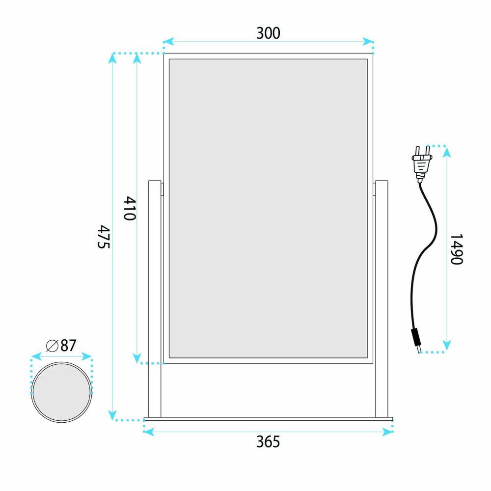 Дзеркало LED LUMI Black 30x40cm