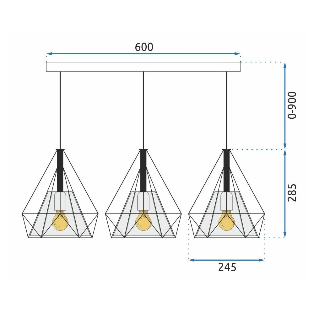 Deckenlampe LOFT BELLO 3x E27