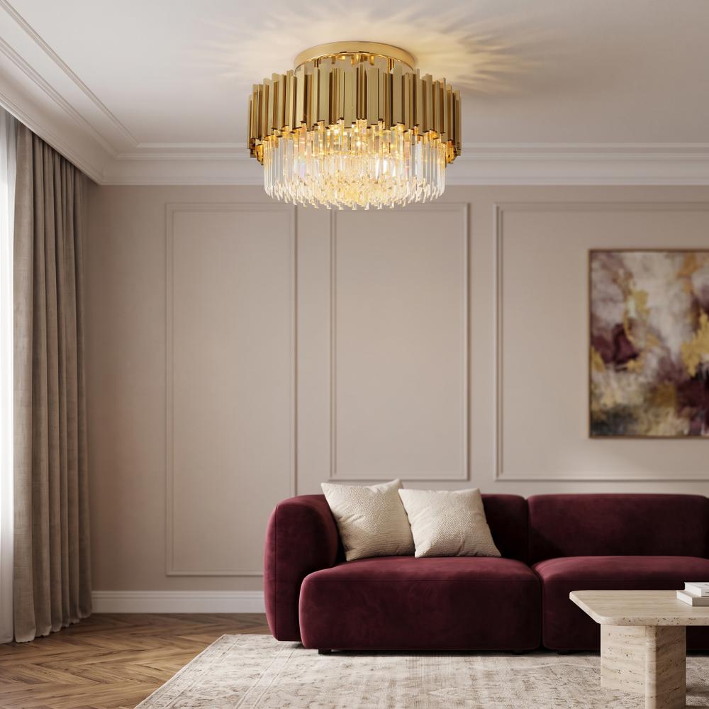 Lampa sufitowa plafon kryształowa APP1100-4CP Złota