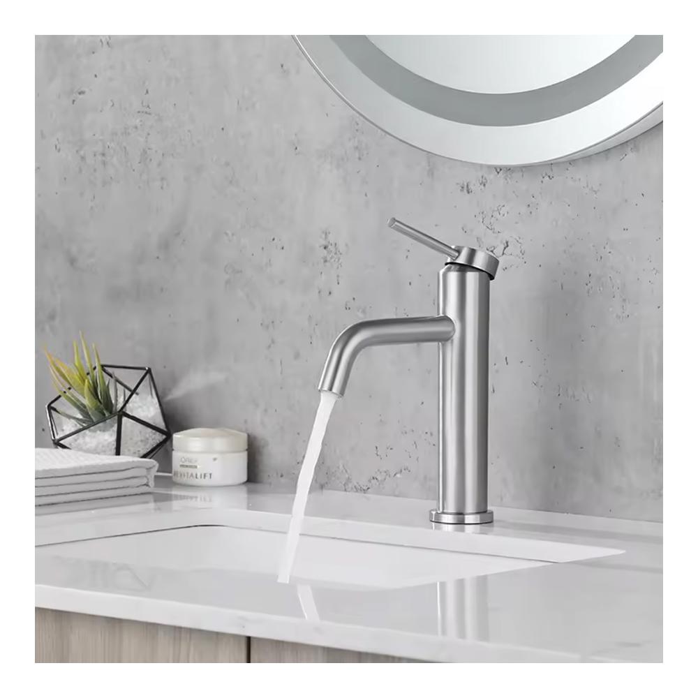 Bateria Umywalkowa REA CLIF nikiel szczotkowany Inox NISKA