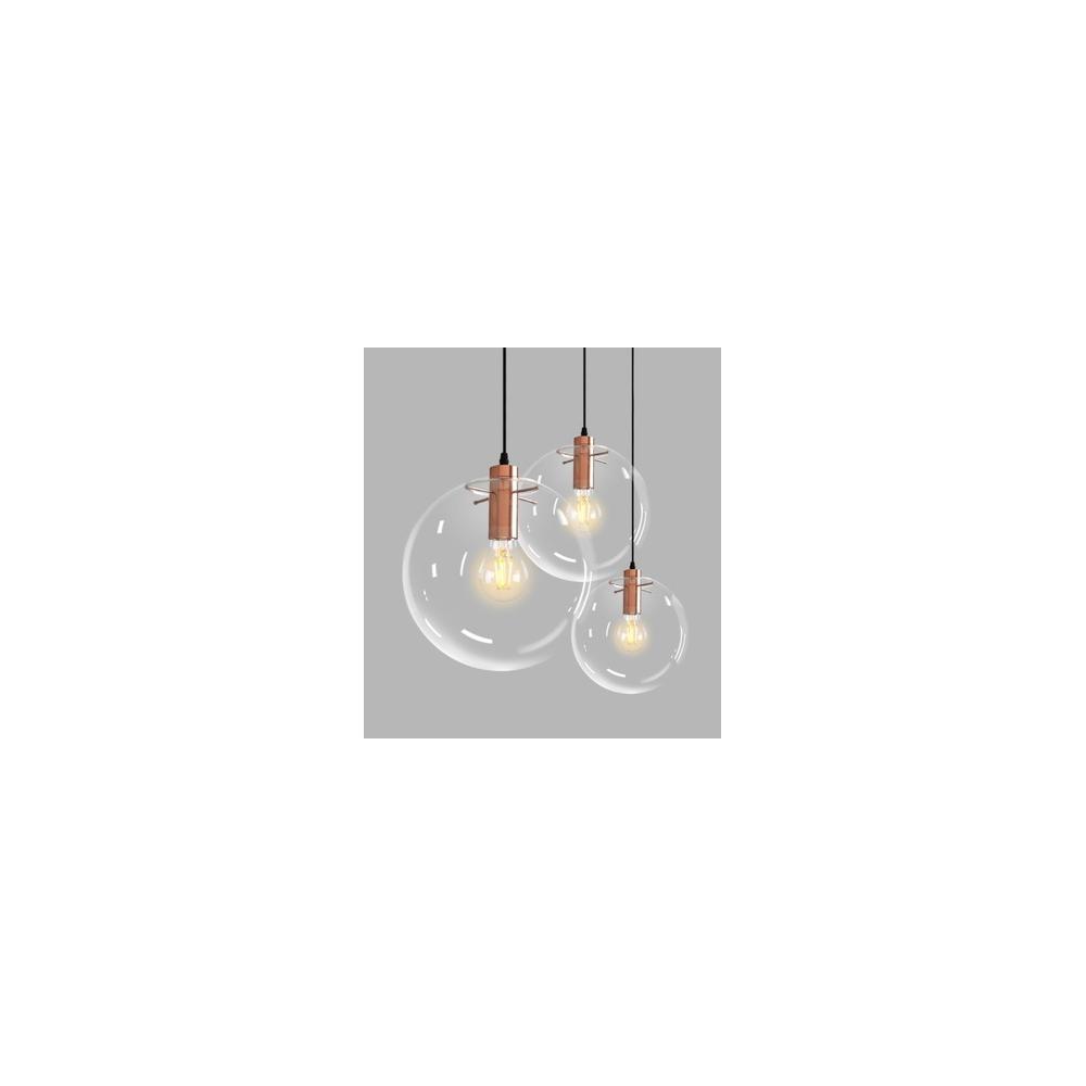 Lampa sufitowa wisząca szklana Lassi 15 cm Różowe Złoto