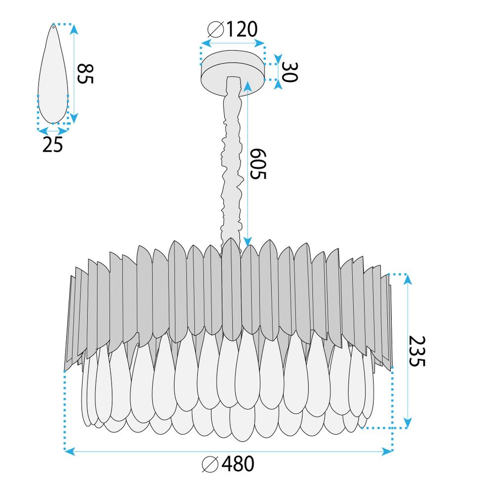 Lamp APP1657-8CP Black