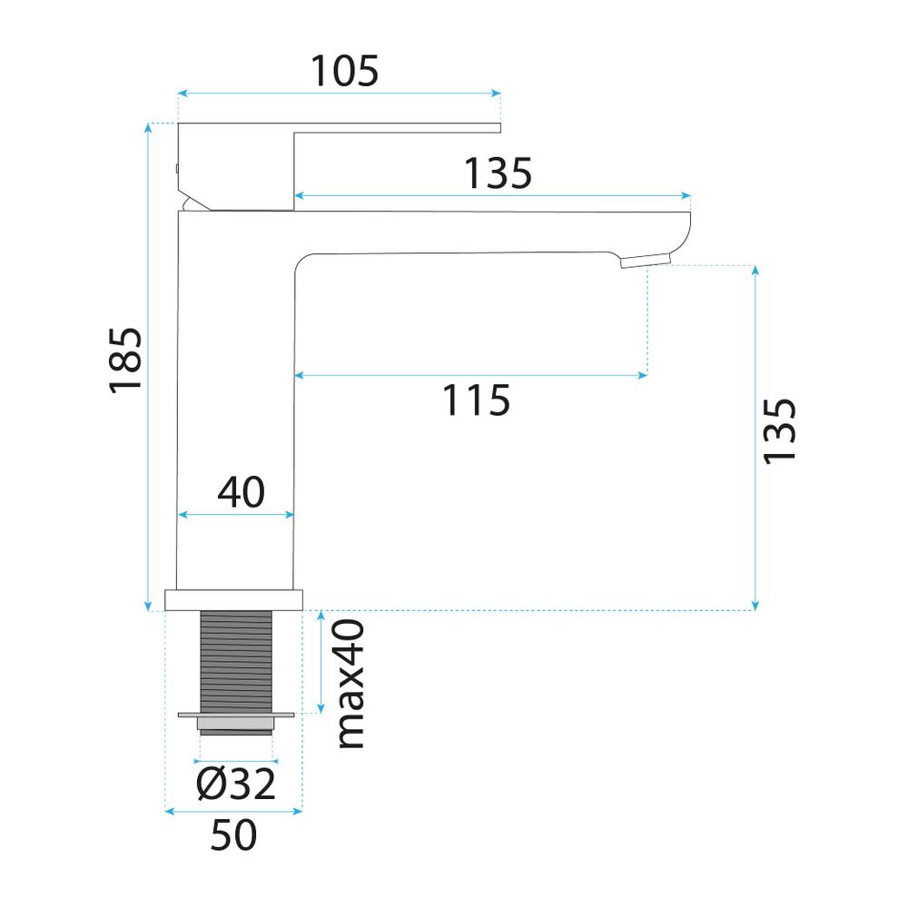 Kupaonska miješalica Rea Logan Brush Nickel