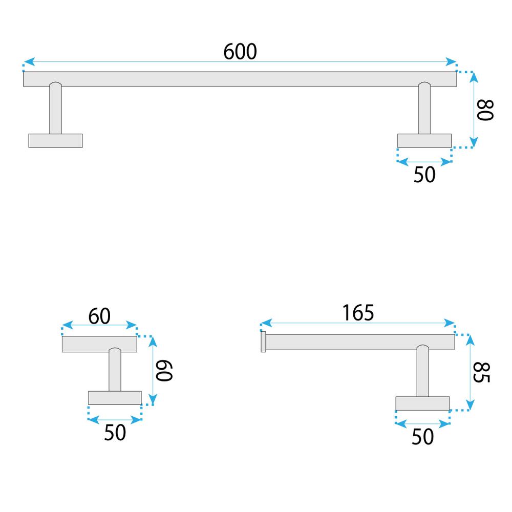 Kylpyhuonetarvikesetti  Ari Brush Copper 4 osaa