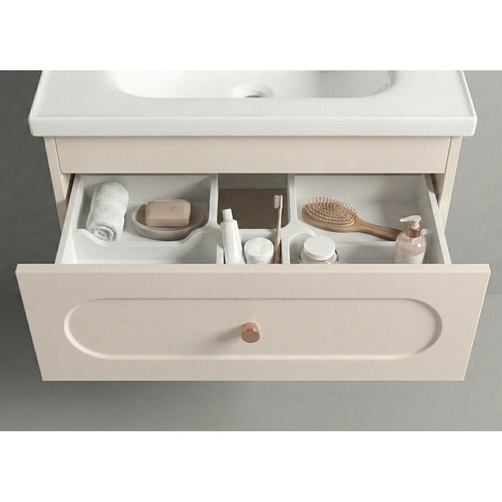 Conjunto de muebles de baño con lavabo River 60cm Creme