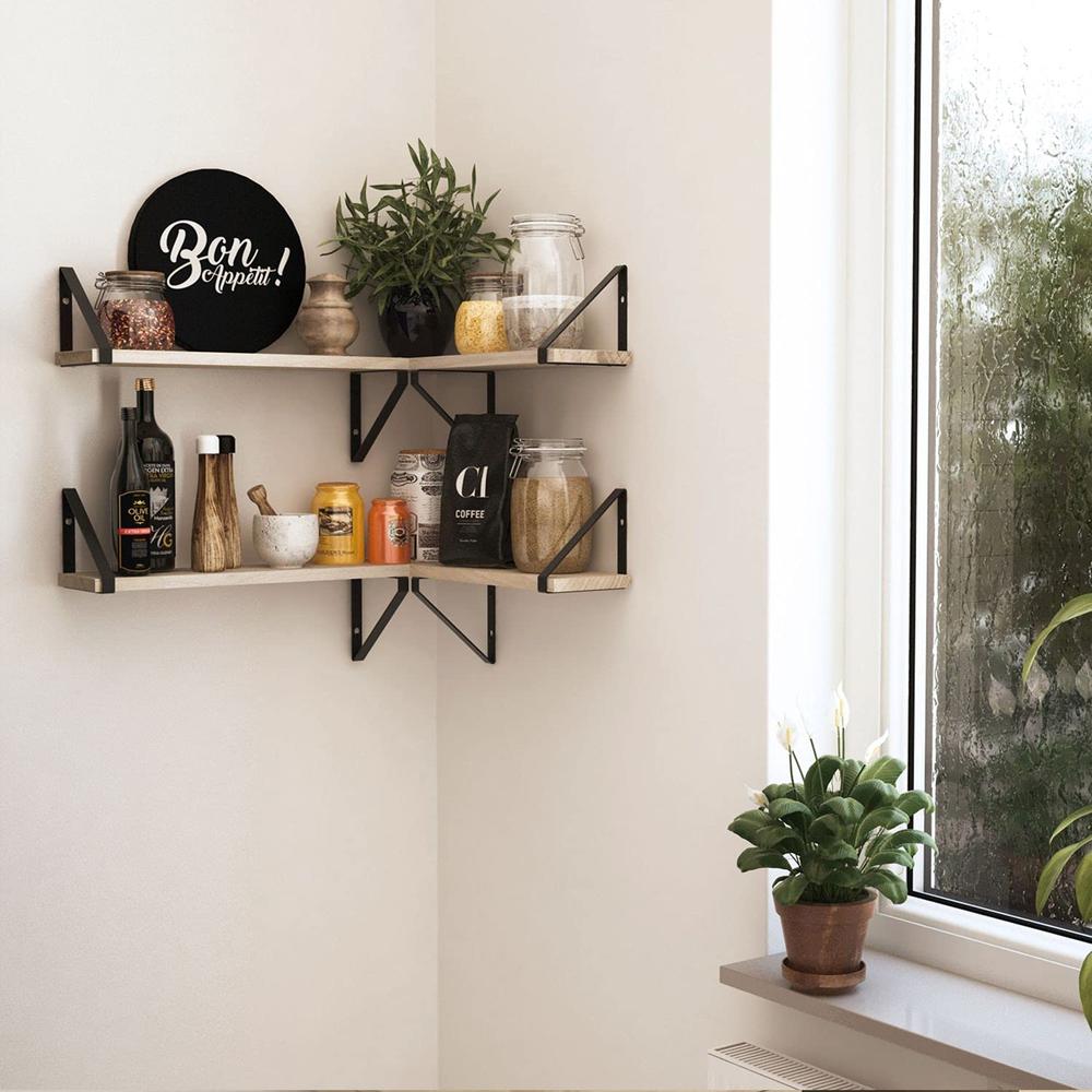 Półka ścienna drewniana 322182 kpl. 3 szt