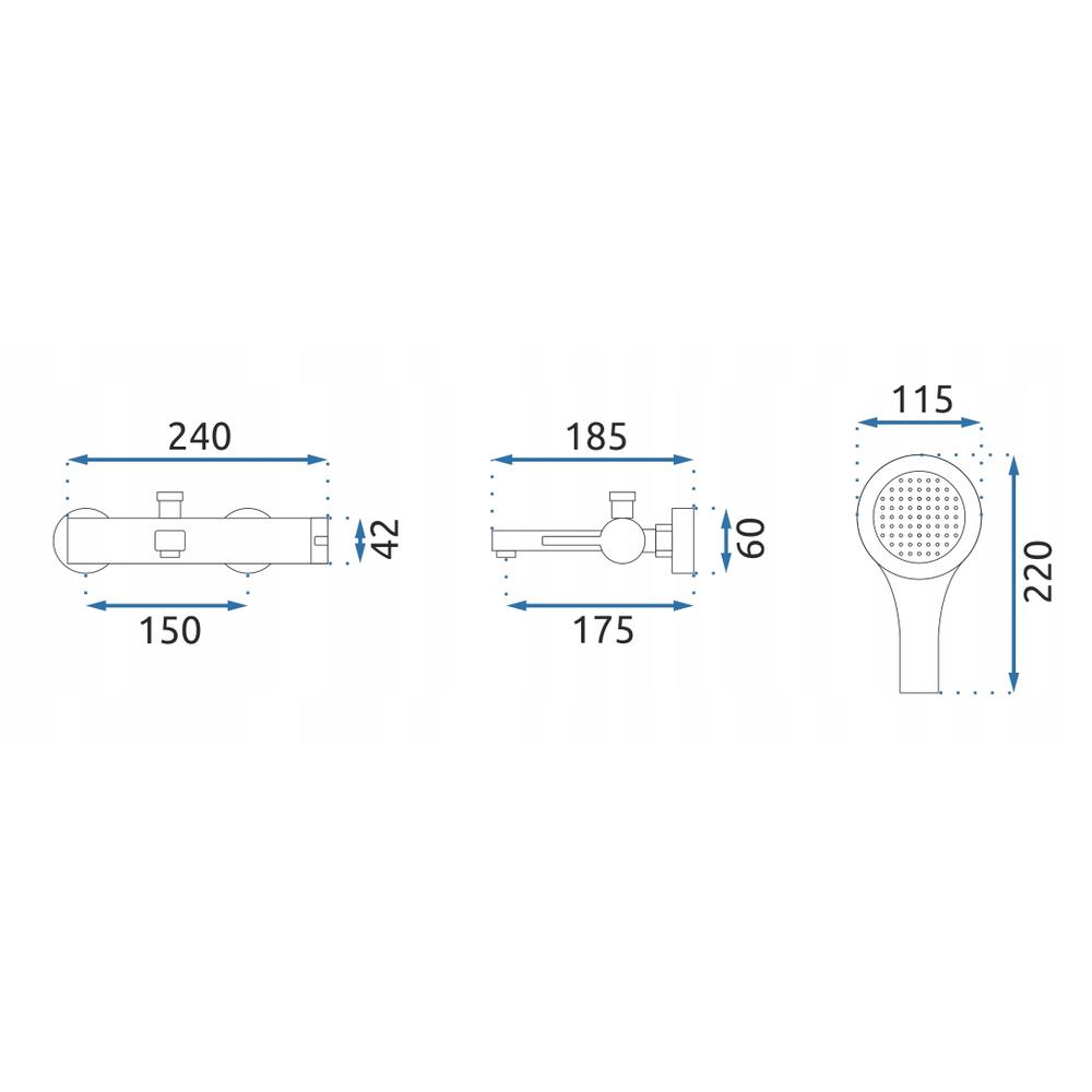 Bateria wannowa REA Polo biała Chrom