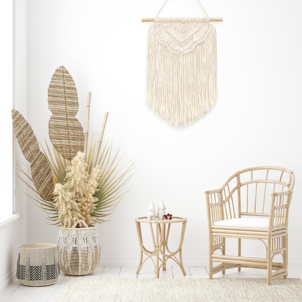 DEKORACJA ŚCIENNA BOHO MAKRAMA ECRU 322149