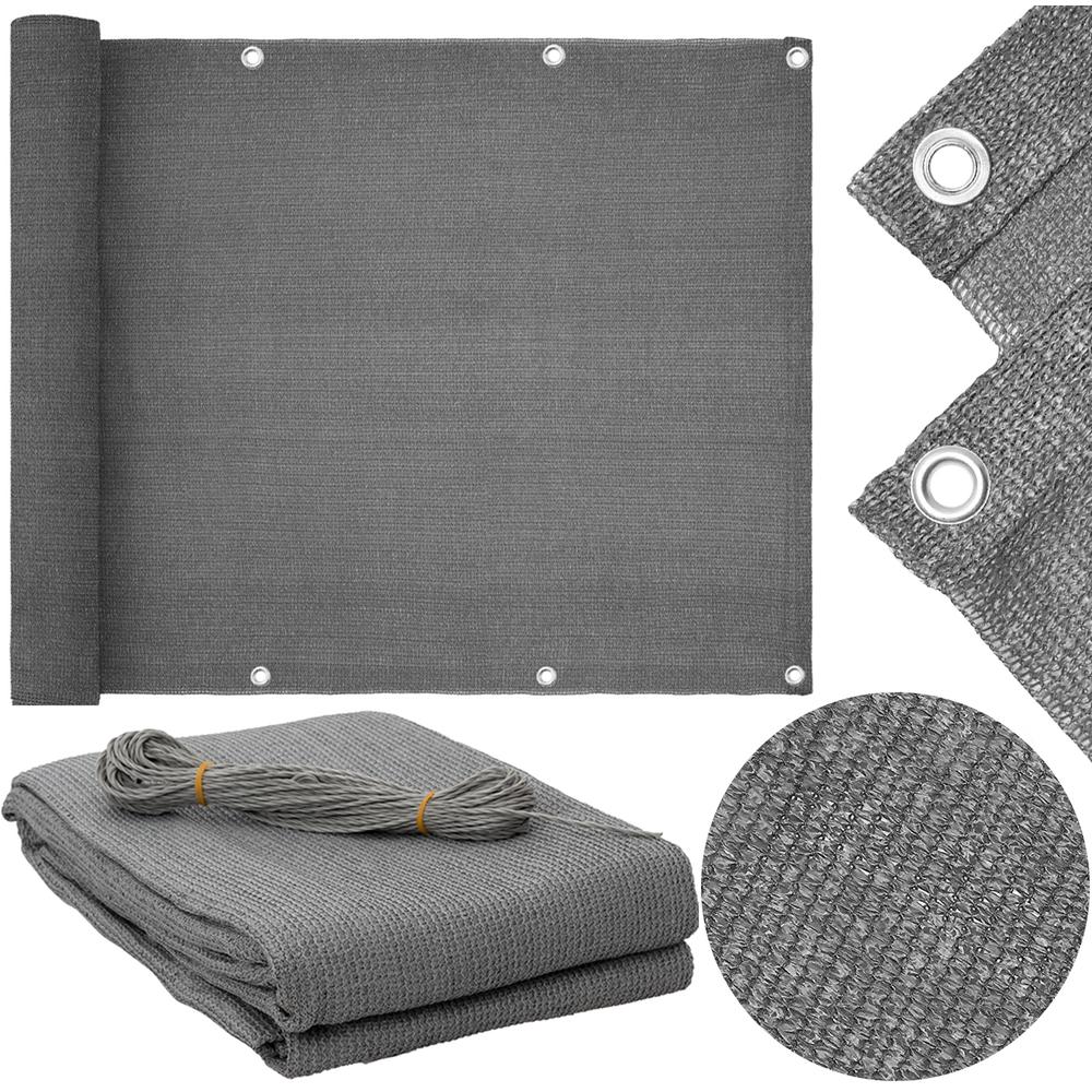 OSŁONA BALKONOWA SZARA 0,9x5M PE