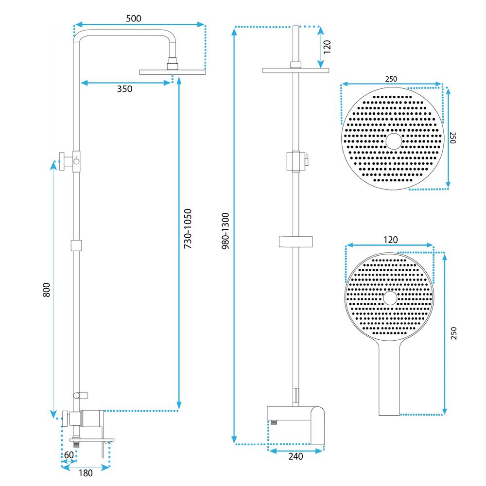 REA AVALON CHROME dušikomplekt