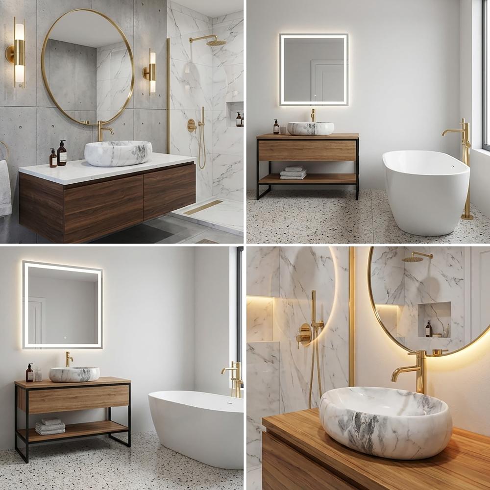 Lavabo da appoggio Rea Linda Granit