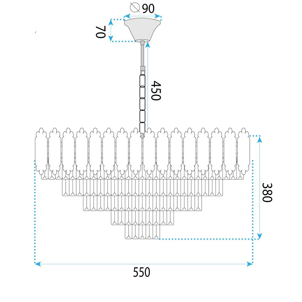Hängelampe Cristal G049-CP 60CM