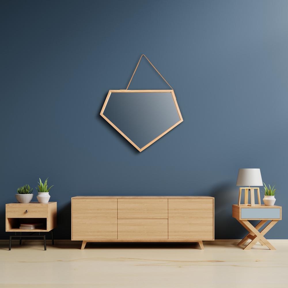 Asimetriškas medinis veidrodis 49 cm YMJZ20216