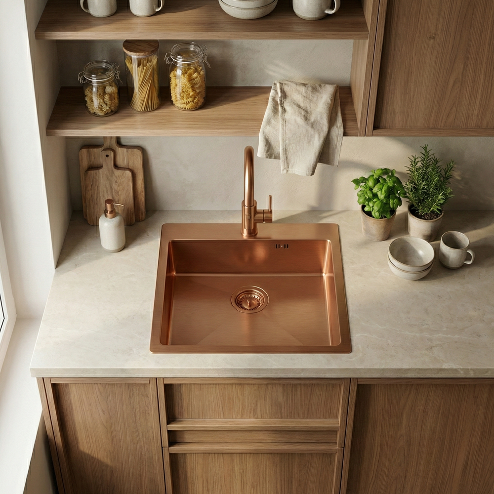 Zlewozmywak stalowy REA Leo 50 Miedź szczotkowana