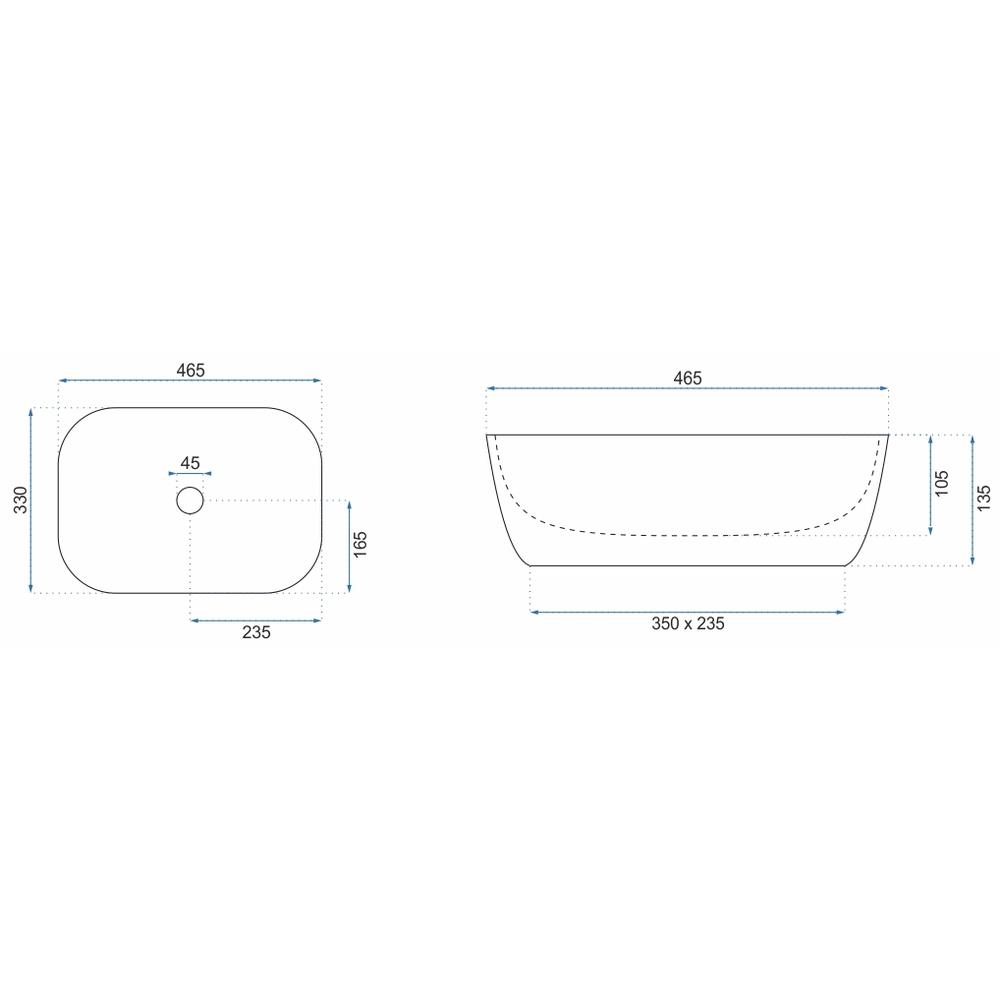 Opzetwastafel Rea Belinda Wood Mat