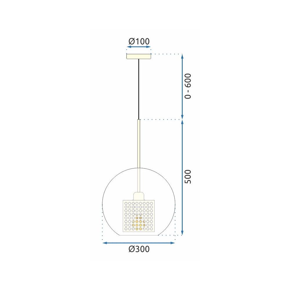 Hängelampe Glas Gold loft APP556-1CP 30 cm