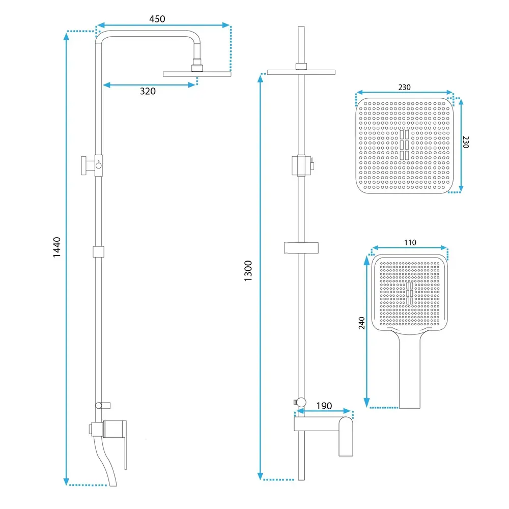 Zuhanyszett REA STORM CHROME