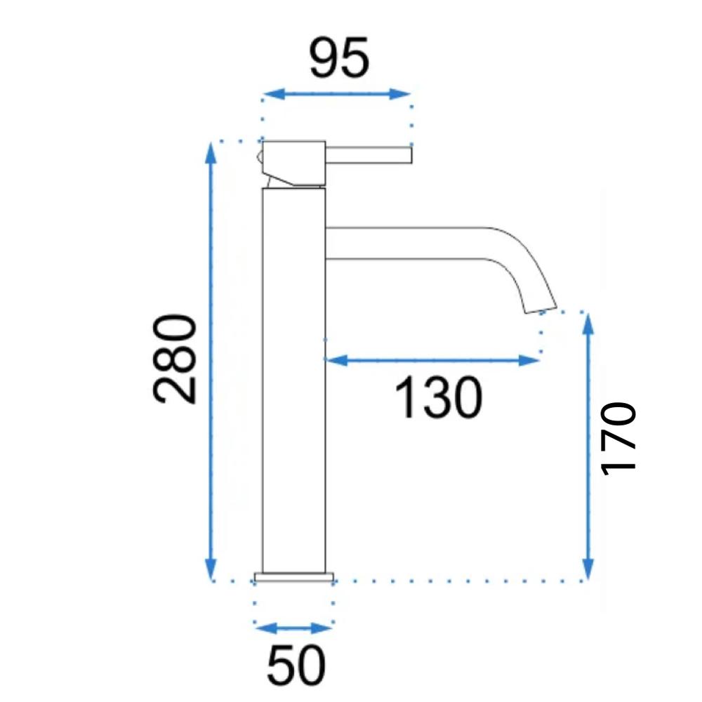 Fürdőszobai csaptelep Rea Lungo black high