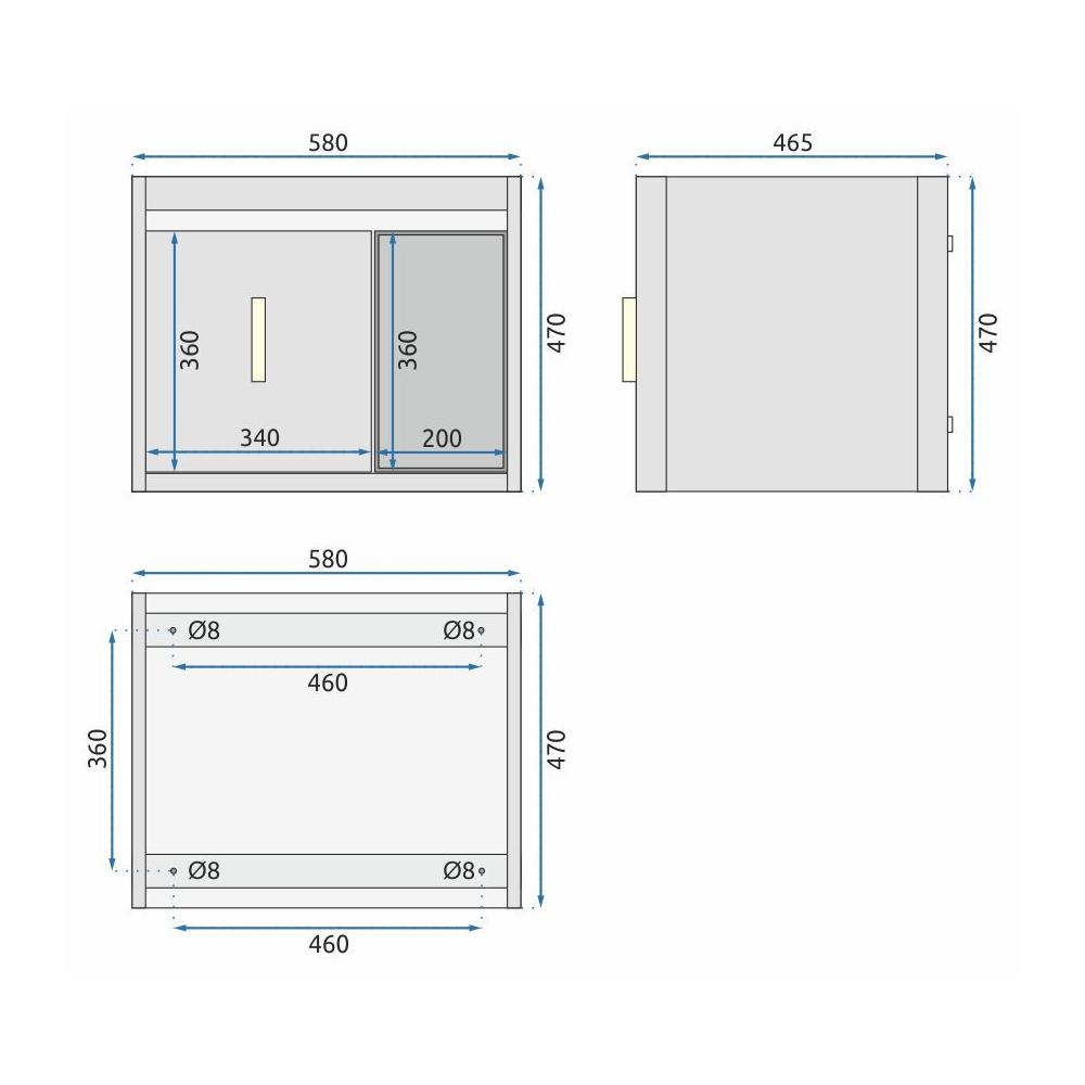 Conjunto de móveis de banheiro Paris 60cm Grey