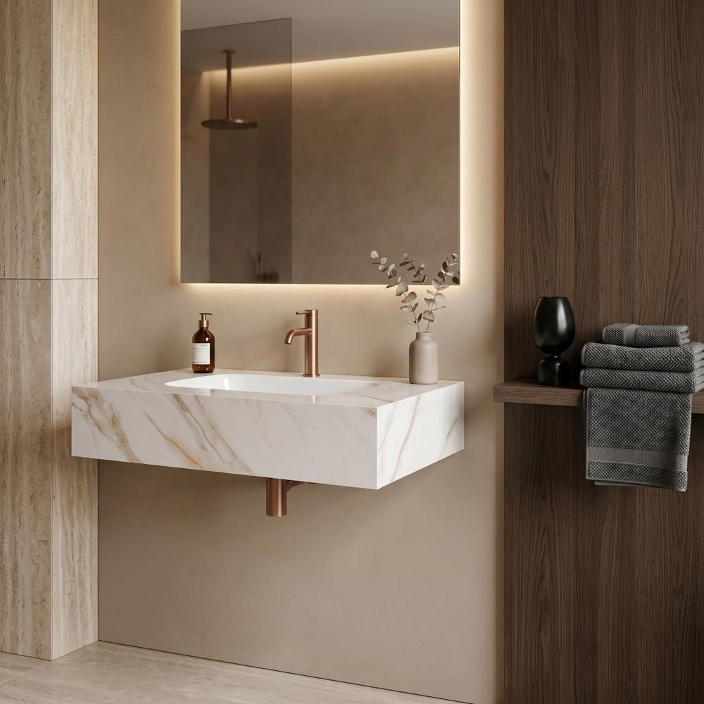 Umywalka ścienna Rea Aresa Grey Gold 70