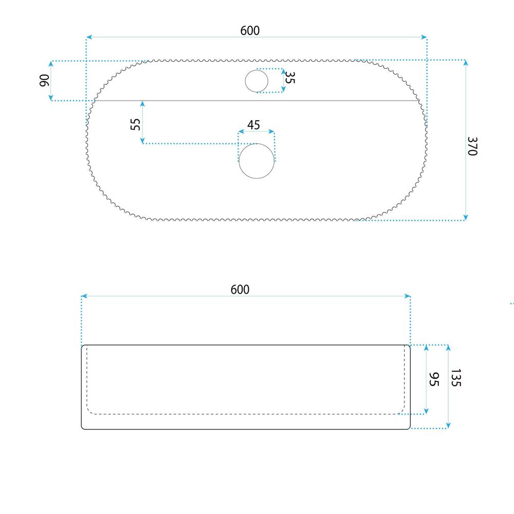 Umywalka nablatowa Rea Marcela 60