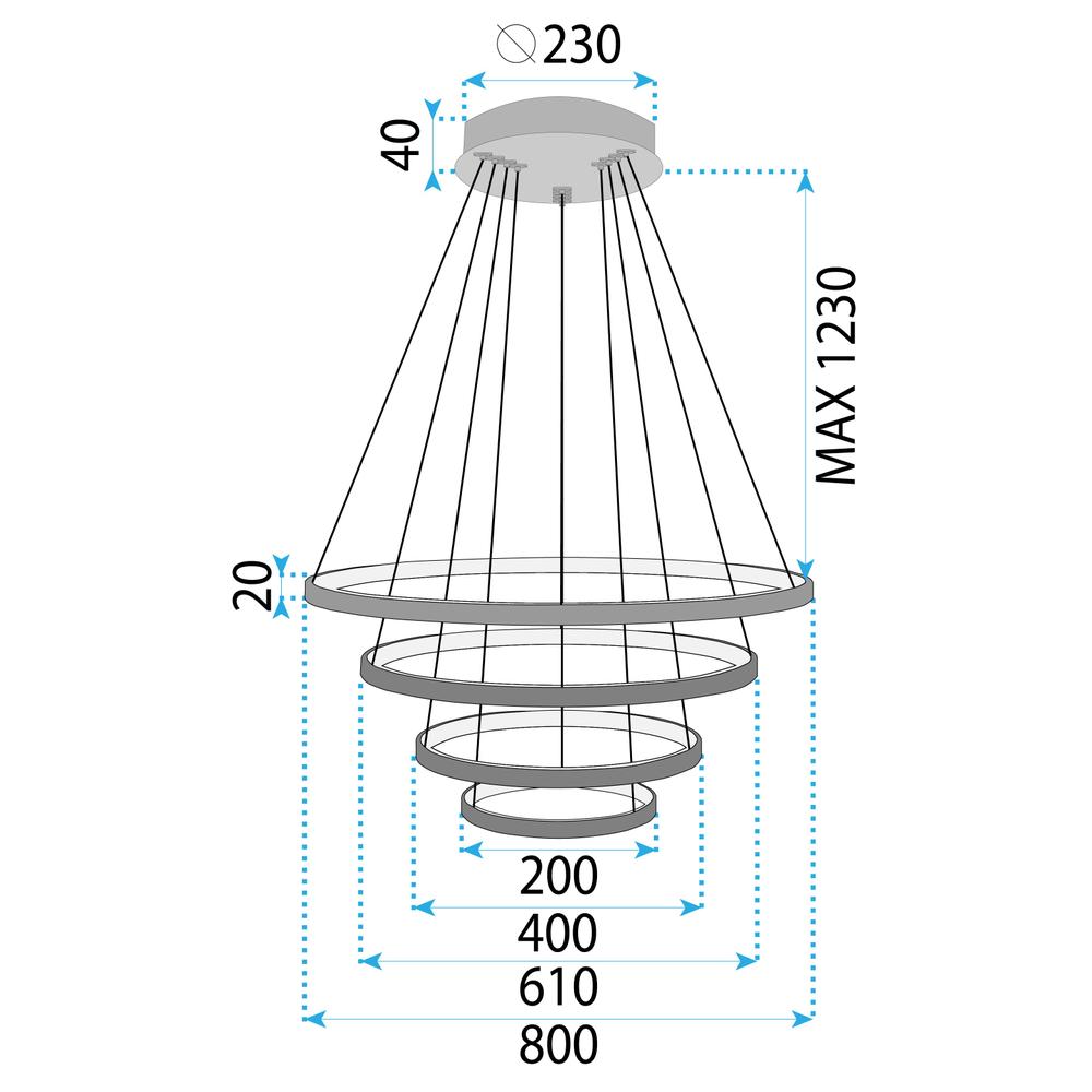 Lampa wisząca LHJ014-CP4 BLACK