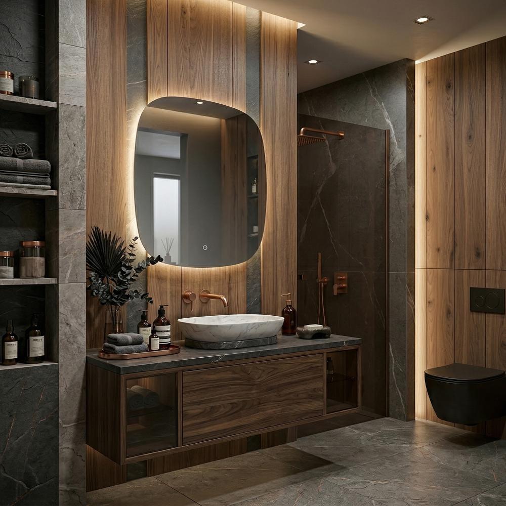 Lustro ścienne LED 70x70cm TOP