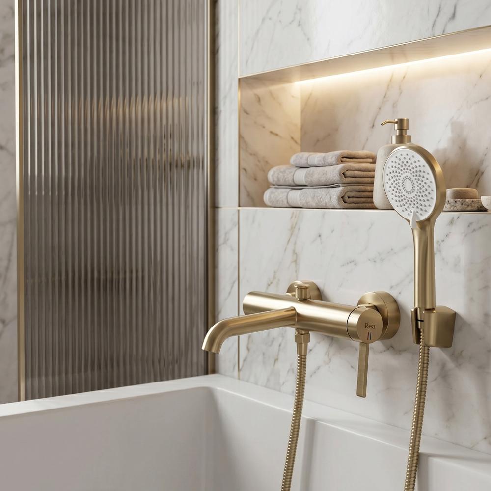 Смесител за вана Rea Rivo Brush Gold