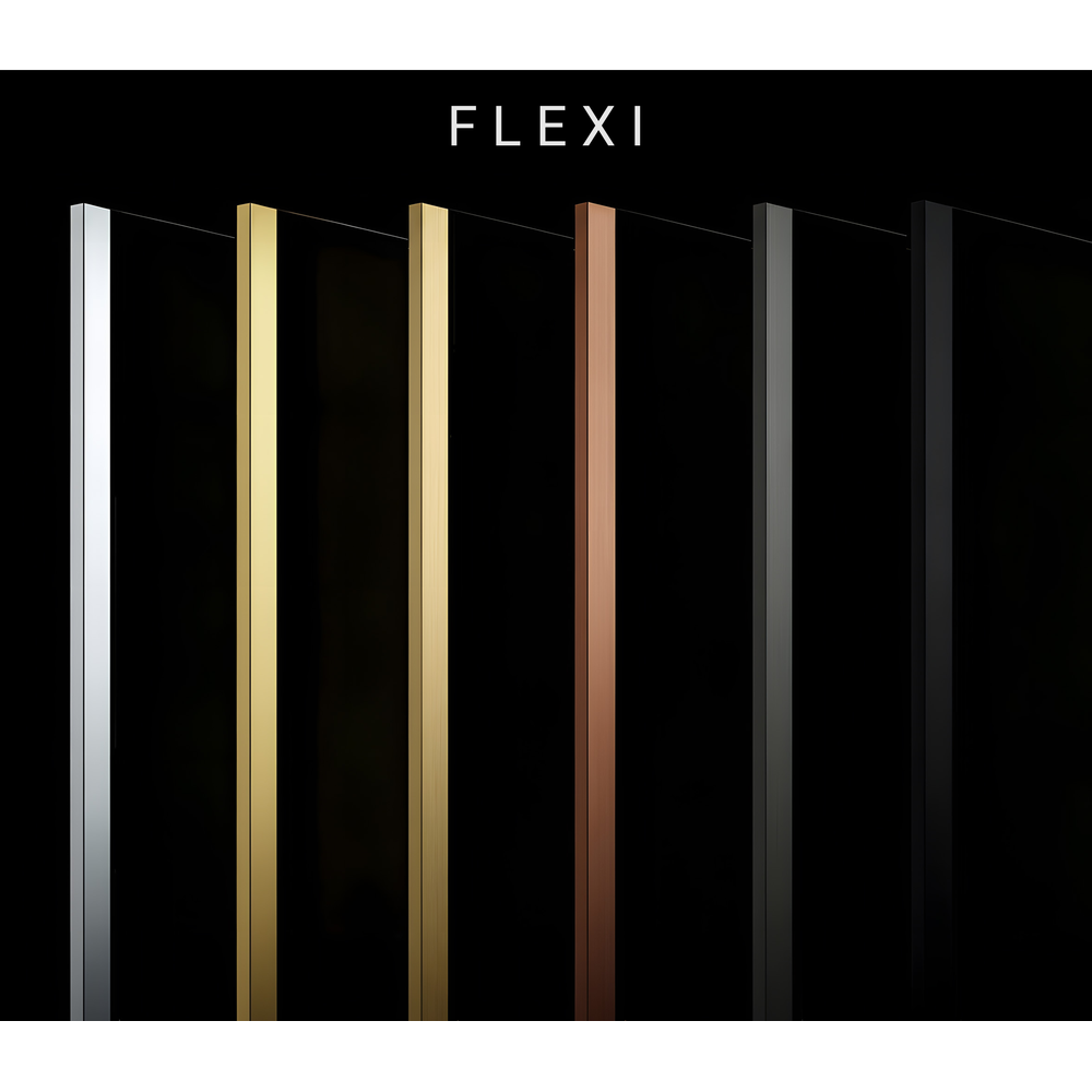 Duschwand Rea Flexi Transparent / Gold 140