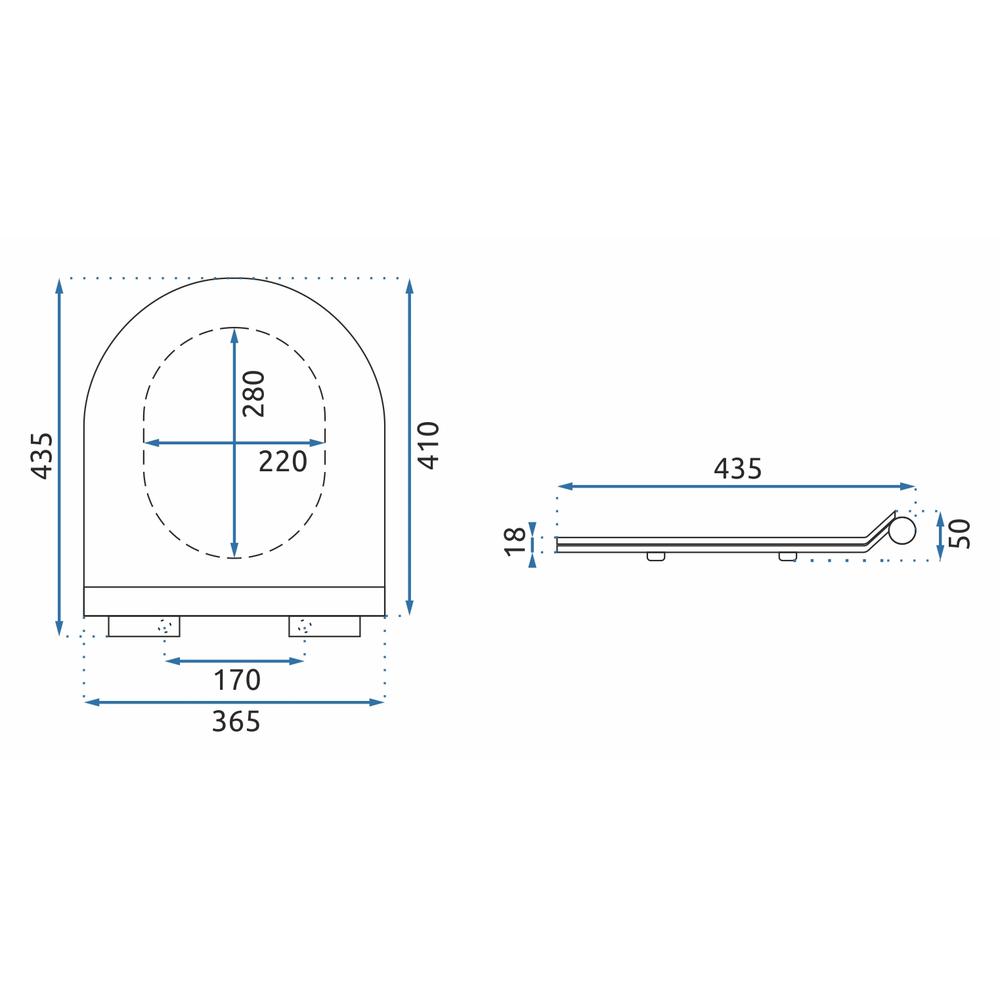 DESKA SEDESOWA CARLO GRANIT SHINY DUROPLAST SLIM