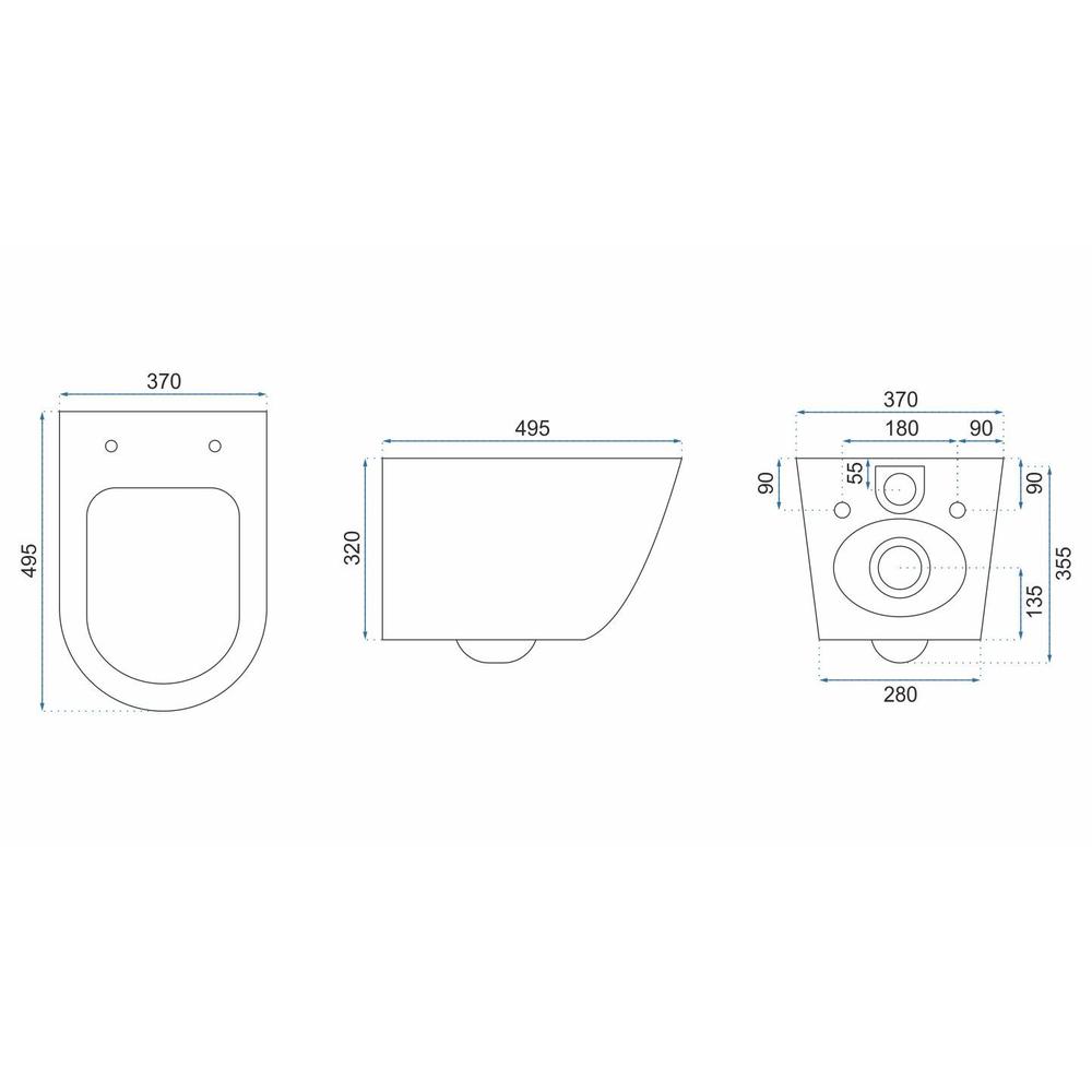Závesná WC misa REA Carlo Lux Rimless s funkciou bidetu