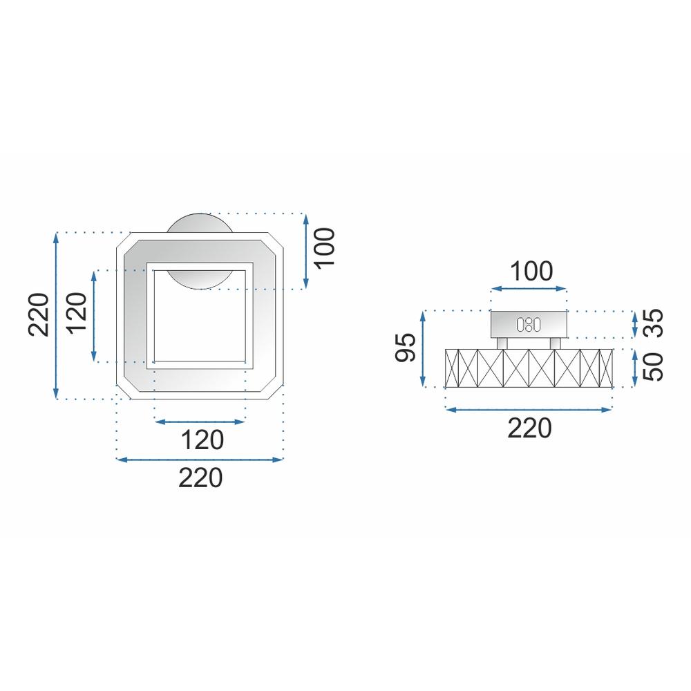 Wandlampe Kristall led quadrat APP415-W APP416-W