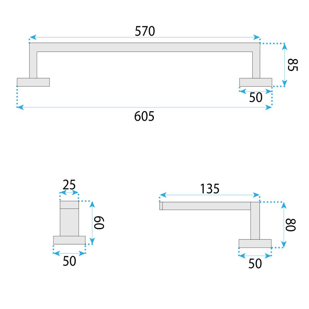 Kylpyhuonetarvikesetti Rio Brush Copper 4 osaa