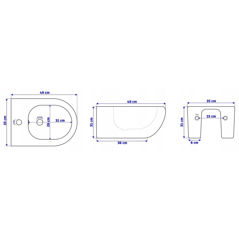 Set WC vaso + BIDET CARTER BIANCO SOSPESO