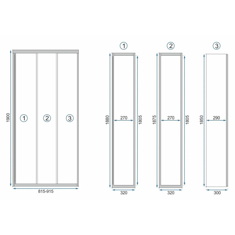 Shower doors Rea Alex Black 90