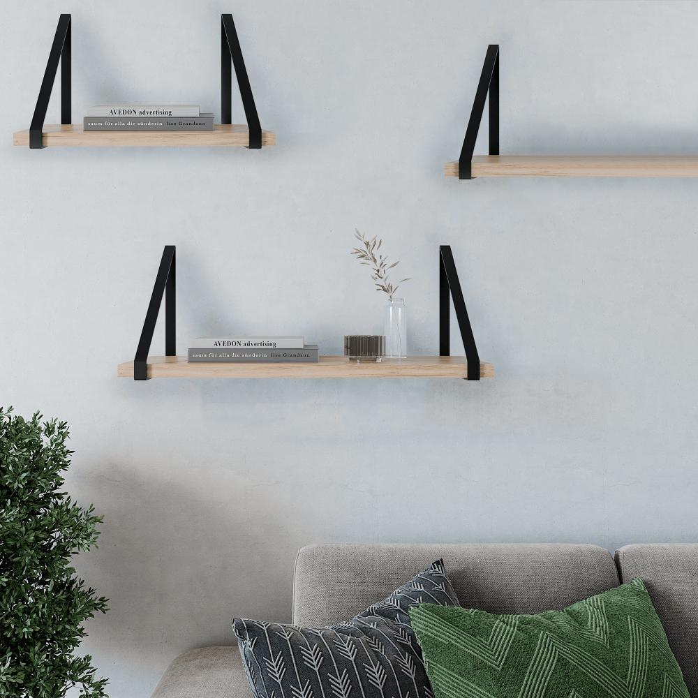 Półka ścienna drewniana 322182 kpl. 3 szt