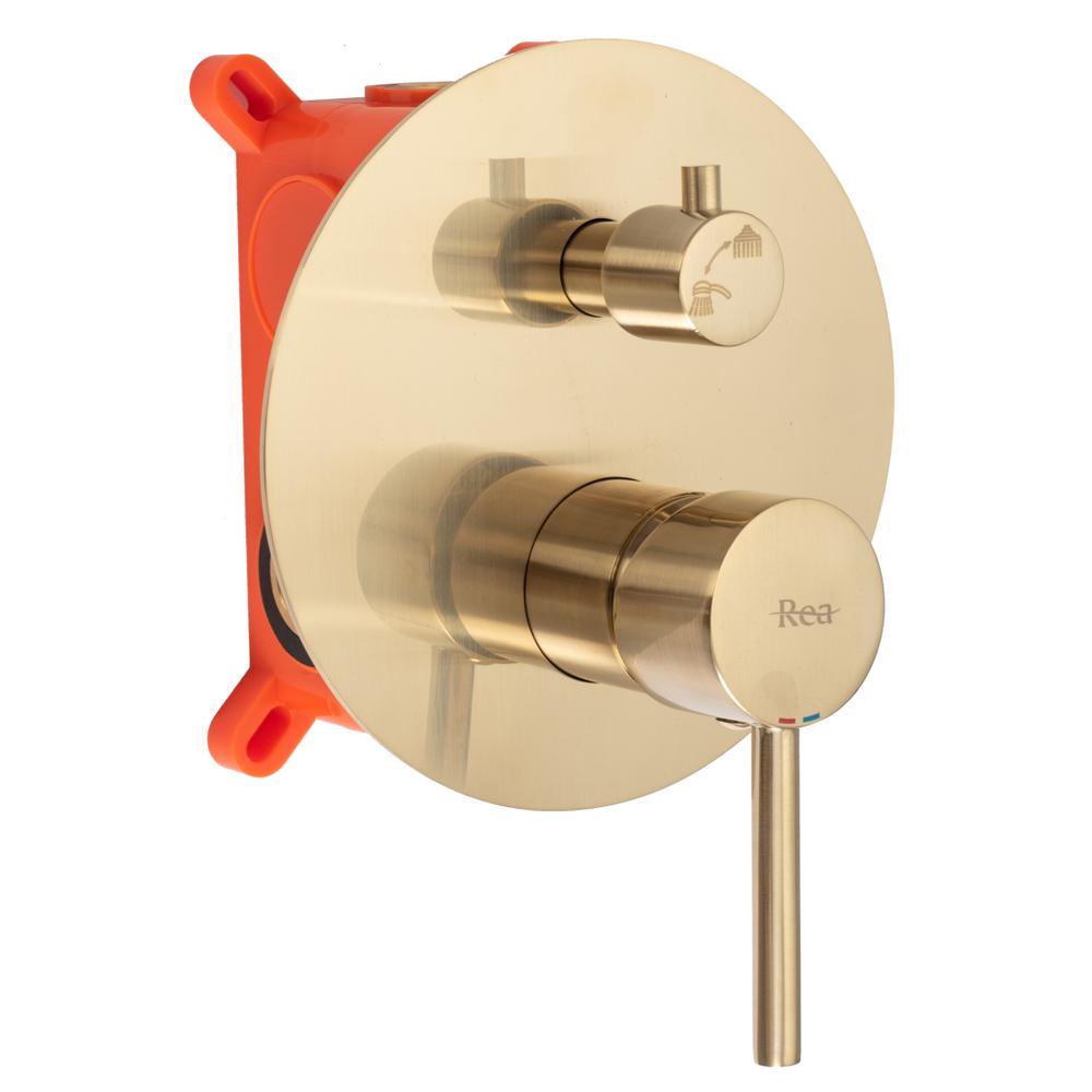 Inbouw regendoucheset Rea Lungo Gold Brush  + BOX