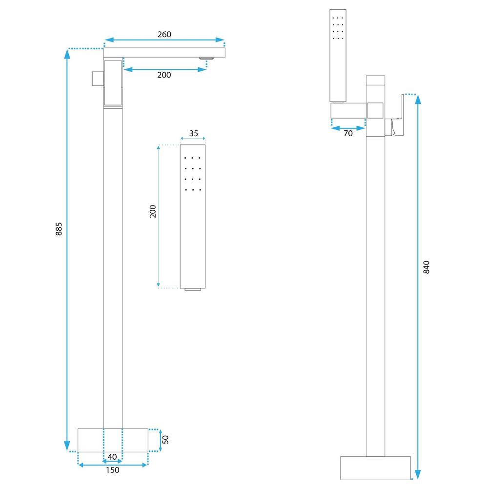 Grifo de pie Rea TERY Gold