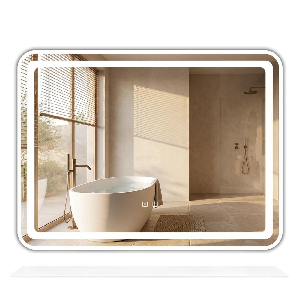 LED sieninis veidrodis su lentyna 80x60 cm L-8060