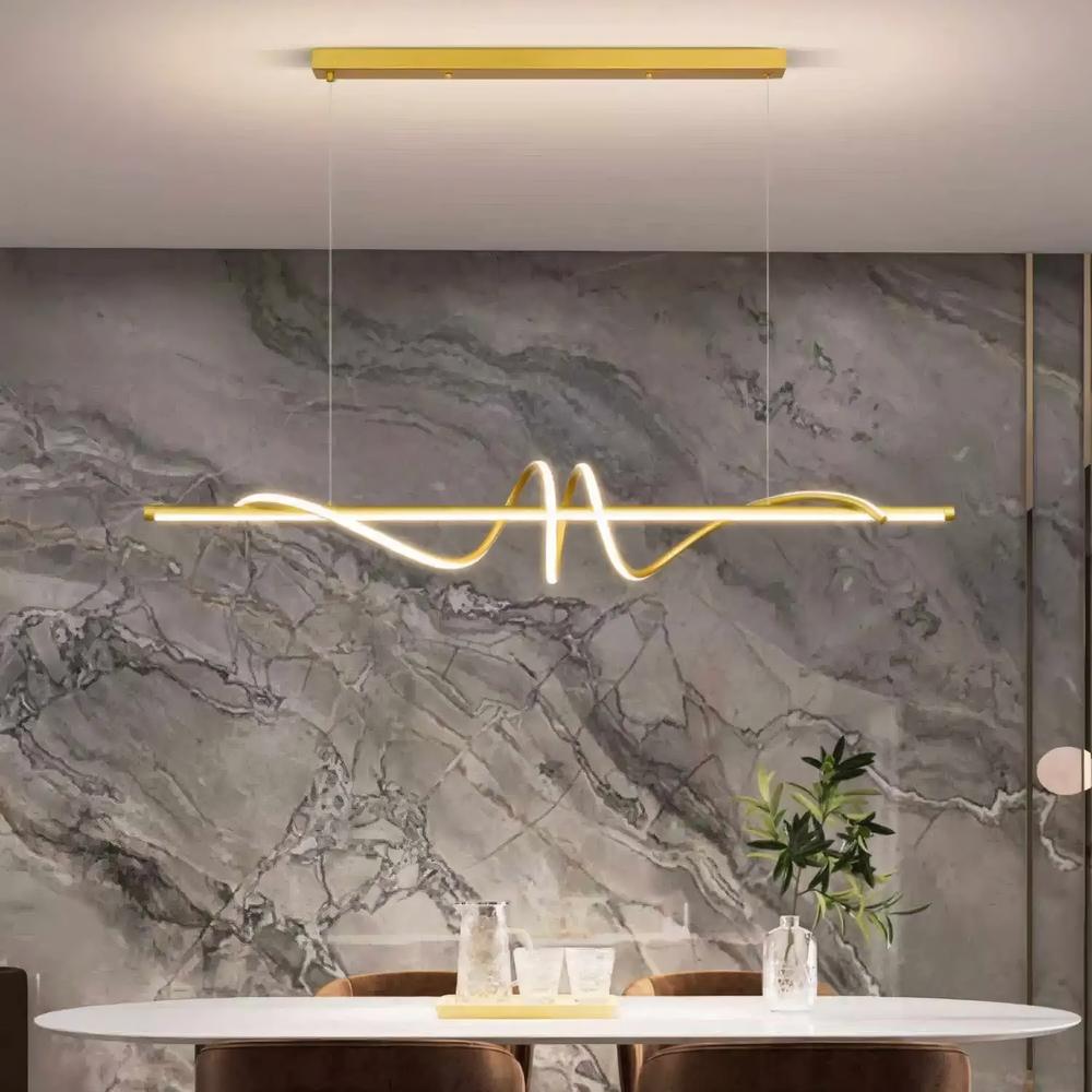 LAMPA SUFITOWA WISZĄCA LED LHJ024-CP 120 cm ZŁOTA