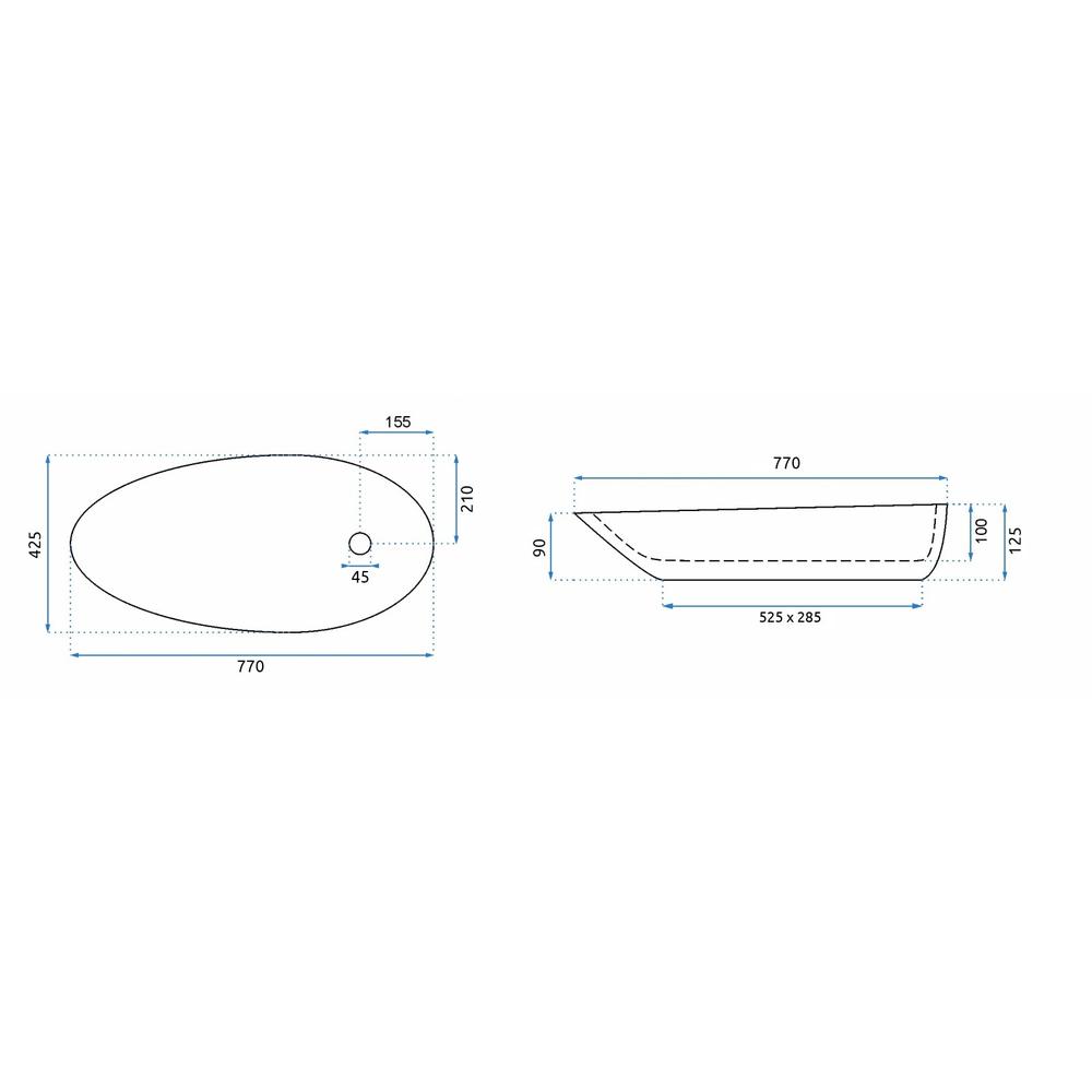 Umývadlo na dosku REA GRETA 75