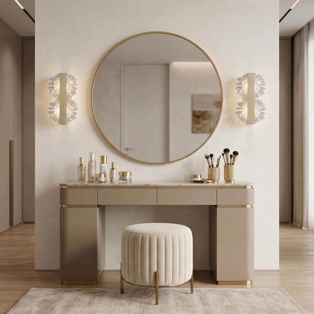 KINKIET ŚCIENNY LED G147-2W GOLD ZŁOTY SZCZOTKOWANY