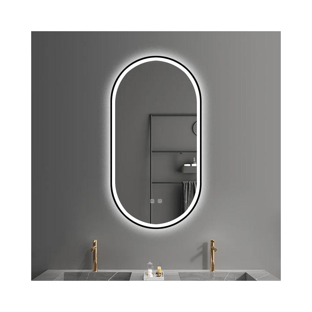 Mirror LED OVL 50x100cm Black