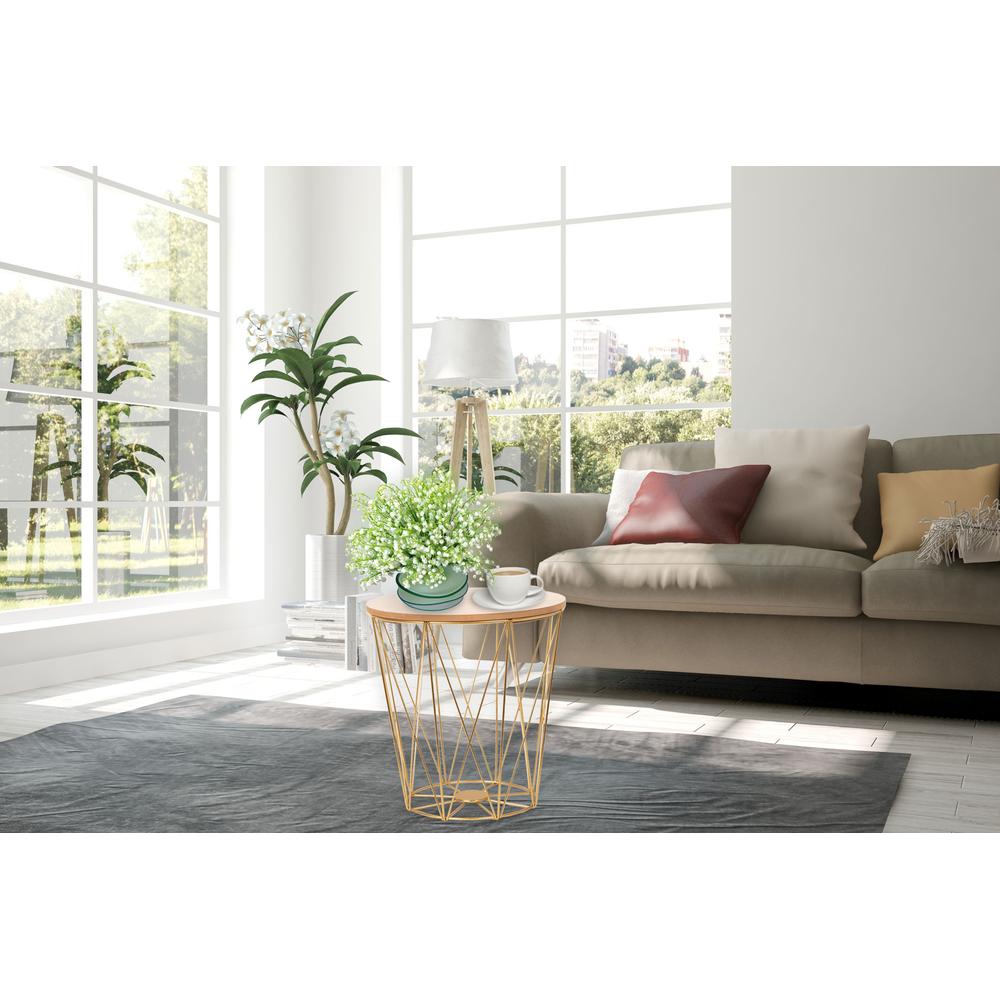 Druciany stolik kawowy Twins Gold Rozmiar L