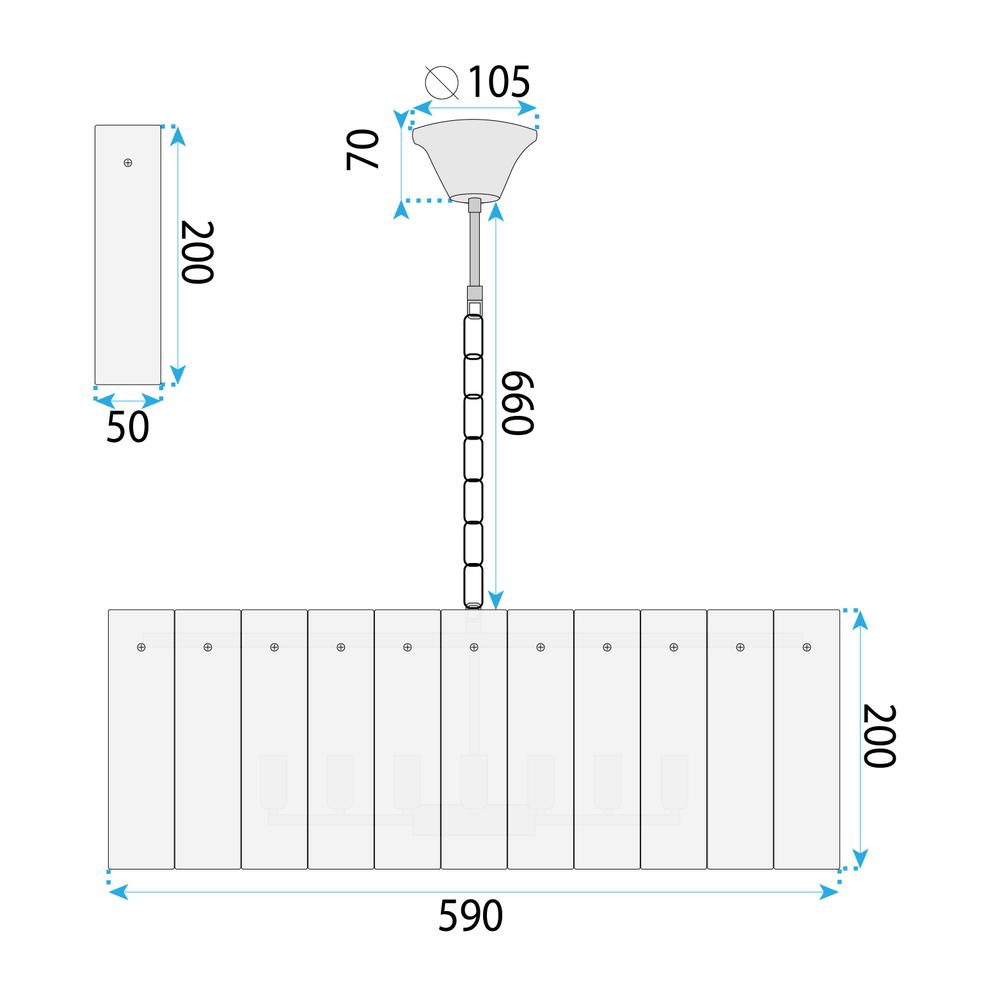 Hängelampe APP1779-CP 60CM Gold