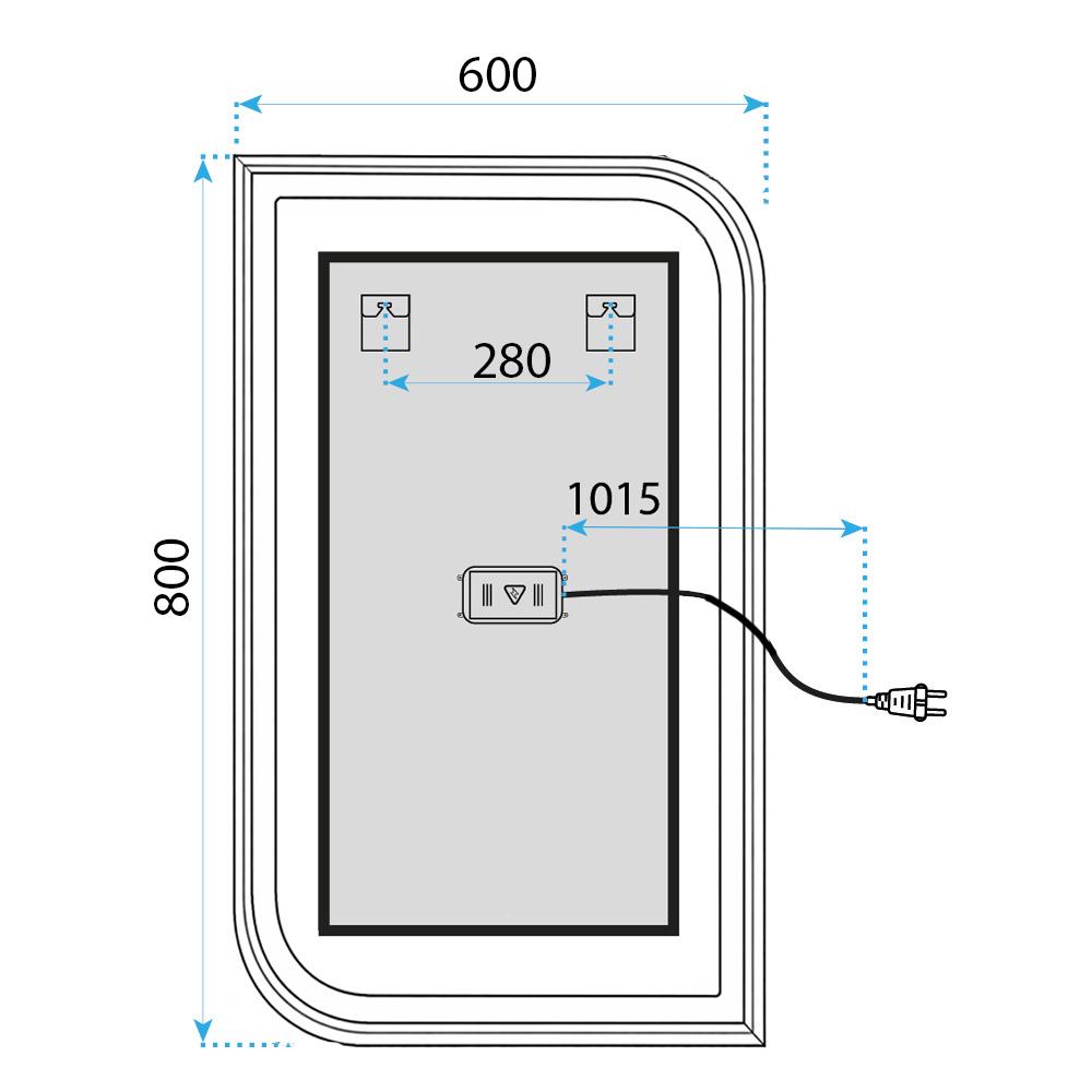 Огледало LED ZONE 80X60  BLACK