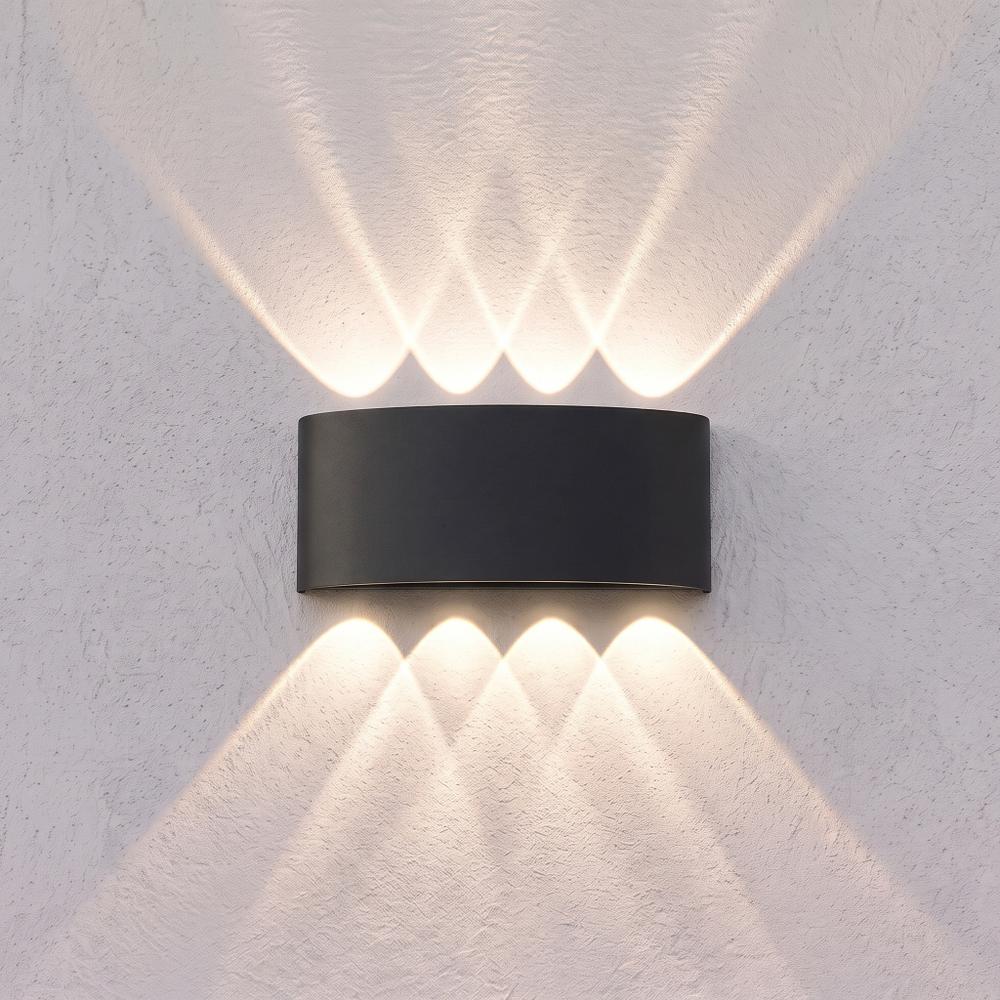 Lampa elewacyjna Kinkiet LED JNH041-8G Czarna