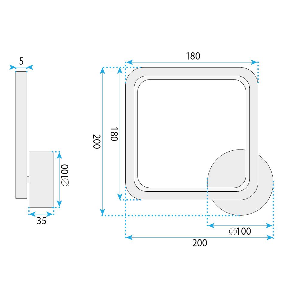 Kinkiet ścienny LED LHJ125-W chrom